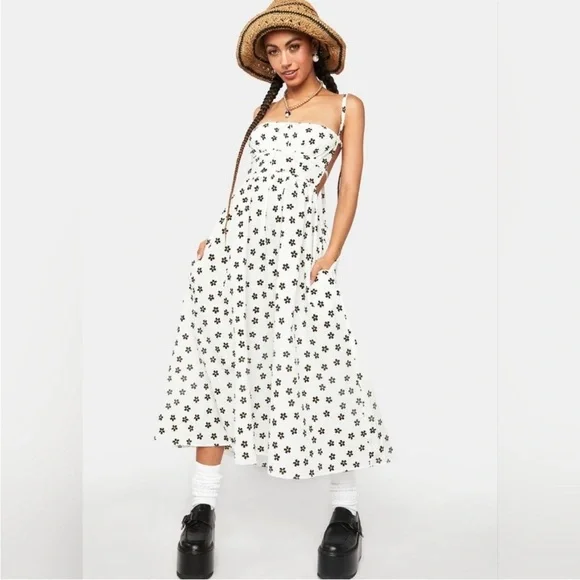 For Love & Lemons Brenda Midi Dress NWT XL Floral Cottagecore Romantic - Picture 3 of 9